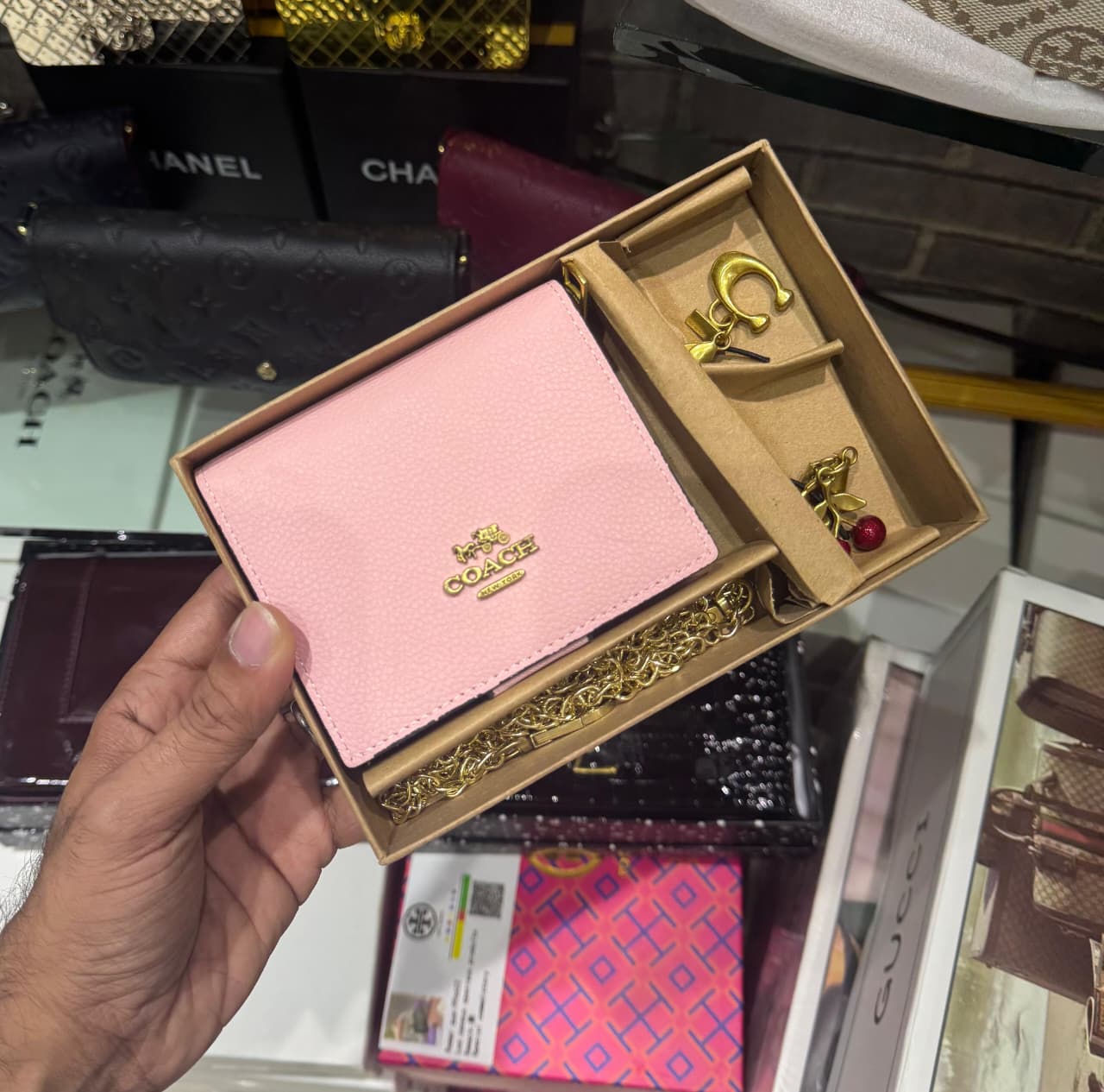 Boxed Mini Wallet On A Chain Premium Quality